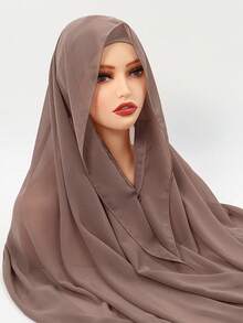 1 Stück Damen Chiffon Kapuzenschal mit Kordelzug und Magnetverschluss, Hijab Schals - atmungsaktiv & bequem für den täglichen Gebrauch zu Kleidern
