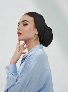 1pc Women Classic Solid Color Elegant Instant Single Layer Wrapped Turban, Fashion Charming Long Ribbon Headband, Non-Slip Breathable Soft Modal Knit Fabric Headscarf Hijab, Suitable For Daily, Yoga, Outdoor