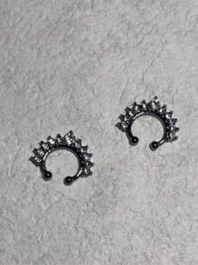 5/4/1 Multicolor Copper Diamond-Studded Nose Ring, Nose Stud Body Piercing No Hole Nose Jewelry Nose Clip Ear Clip Dual-Purpose Accessory With Size Marking For Clear Product Identification