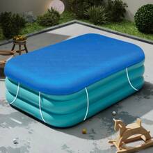 Inflatable Swimming Pool Cover With Elastic Band, Summer & Winter Pool Cover Cloth, Dustproof With Pull Rope, Swimming Pool Accessories, Waterproof/Dustproof/Snowproof, Rectangular Frame Swimming Pool Cover - Multicolor - View 1