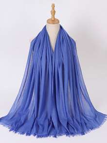 1 chiếc khăn choàng hijab modal dài mềm mại, nhẹ, màu trơn cỡ lớn dành cho nữ, mùa thu/đông - Nhiều màu - Xem 7