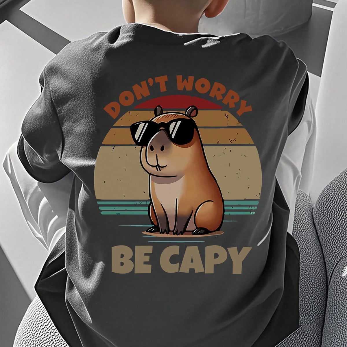 Camiseta de manga corta de cuello redondo con estampado informal para niños preadolescentes y estudiantes, top de verano