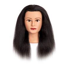 Mannequin Head Human Hair Mannequin Head With Hair 14 Inch 100% Real Hair Manikin Head Doll Head For Hair Styling Hair Mannequin Head - Black - View 6