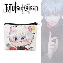 Jujutsu Kaisen 1 pieza Billetera miniatura personalizada con diseño de personaje de anime Gojo, bolsa para cambio de patrón de dibujos animados linda y de alta belleza para hombres y mujeres, bolsa de almacenamiento para auriculares Bluetooth y artículos de papelería