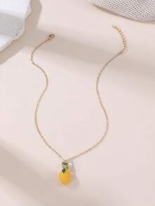 1/5 Stücke modische minimalistische Frucht-Anhänger-Halskette mit Erdbeere, Zitrone, Traube, Orange, Blaubeere, vielseitiges Tages-Accessoire für Frauen