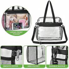 2pcs PVC Transparent Shoulder Bags, Waterproof Messenger Bags With Large And Small Adjustable Shoulder Straps, Combination Shoulder Bags For Stadium, Gym, Outing