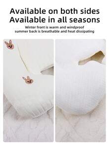 1pc婴儿推车绣花坐垫秋冬宝宝厚靠垫保暖儿童推车婴儿餐椅坐垫四季通用柔软舒适 - 米色 - 查看 10