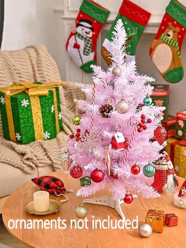 1 pieza Árbol de Navidad rosa, Árbol de Navidad simulado con púas, Decoración de ventana, Decoración de sobremesa, Decoración navideña simulada, Decoración de escena, Decoración navideña, Decoración del hogar, Decoración de oficina, Decoración de patio, Decoración de fiesta temática, Decoraciones navideñas (Decoración no incluida) Decoraciones navideñas para el hogar, Regalos de Navidad, Decoración navideña