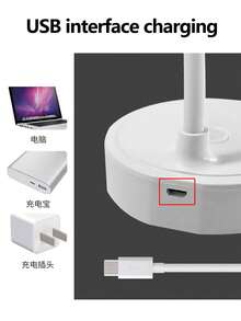 This LED Desk Lamp Is USB-Powered, With A Round Design, Portable And Compact. It Features 3-Color Dimming Function, And Is Easy To Fold And Bend, Suitable For Use In Bedroom, Nightstand, Small Desks, Dorms, Office Desks, And Other Spaces. - White - View 7