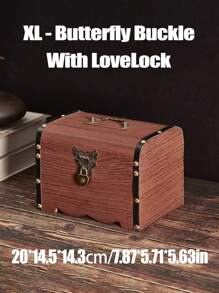 1 pièce Boîte à monnaie en bois vintage - avec cadenas d'amour, accents de laiton et poignée de transport, meilleurs cadeaux d'anniversaire, bocal à trésor de pirate médiéval, cadeaux de fête des pères, boîte de rangement, décoration d'intérieur, cadeau pour la famille, accessoires de mariage, décoration de chambre, articles de décoration de chambre, épargne d'argent, rangement de pièces de monnaie, rangement d'argent, rangement de bijoux, cadeau pour la famille, tirelire en bois, vintage, médiéval, thème de pirate, rustique, classique, élégant, cadeaux de remise des diplômes