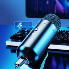 Fashion Microphone Chat Game Recording Live Laptop USB Wired Microphone - Blue - View 2