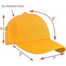 Bulk Lot 12-Pack Adjustable Size Plain Blank Solid Color Baseball Caps - Gold - View 2