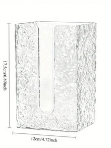 Luxurious Tissue Box With Glacier-Pattern Wall-Mounted Tissue Holder, Premium No-Drill Bathroom Facial Tissue Dispenser, Elegant Home Decor Accessory For Living Room And Powder Room, Ultra-Slim Mount, ABS Construction, Hygienic Cover, Keeps Tissues Clean And Accessible, Modern Coastal-Inspired Design For Contemporary Interiors, Ideal For Small Apartments, Dorm Rooms, Vanity Areas, And Hotel Suites; Space-Saving, Moisture-Resistant, Easy Wipe-Clean Finish, Anti-Slip Base, And Hidden Mounting System For Clutter-Countertops - Multicolor - View 9