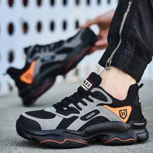 Steel Toe Sneakers For Men Shoes Comfortable Puncture Proof Slip-Resistant Work Shoes - Black - View 5