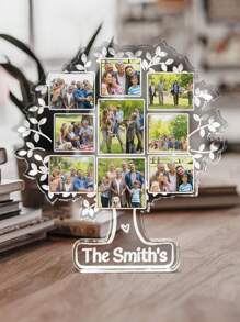1pc Custom Photo Family Tree Of Life - Personalized Acrylic Photo Plaque,Tree Design, Big Tree Modeling,New Year Gifts, Gifts For Family, Friends, Teachers,Christmas Gifts,Personalized Gift,Multi-Functional,Reusable,Ornamental,Exquisite,Stylish,Adorable,Colorful,Cute,Funny,Custom,Personalized,Customized,Unique,Ideal Gifts For Her,Ideal Gifts For Him,For Anniversaries,For Birthdays - Transparent - View 6
