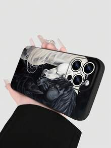 1pc Creative Wild Black & White Horse Pattern Shock-Absorbing Waterproof Phone Case, Compatible With IPhone 16/15/14/13/12/11 PLUS/PRO/PROMAX, An Ideal Gift For Yourself, Family, Friends, And Loved Ones Anti-Fall Scratch Resistant - Multicolor - View 4