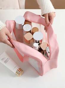 3 件套防水 PVC 旅行化妆包、化妆品收纳包、洗漱包，适合度假、假日、夏季必需品、护肤品、洗漱用品、珠宝、文具、电子产品