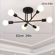 1pc Iron Art Small Living Room Lamp, Nordic Artificial Satellite Pendant Light, Multi-Color 6-Head Ceiling Light, Industrial Style Pendant Lamp (Excluding Bulbs) - Multicolor - View 14