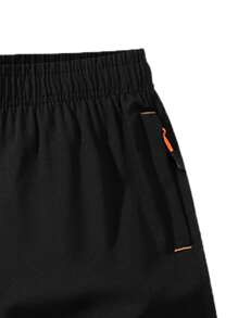 Boys' Breathable Loose Solid Color Elastic Waist Sports Shorts For Tween Boy