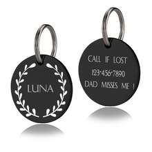 1pc Personalized Pet ID Tags - Custom Logo Pattern Round Pattern & Number Engraved Dog & Cat Collar Tags - Multicolor - View 16
