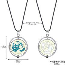 1pc Game Jinx Blue Rose Rotatable Cosplay Necklace Halloween Party Cosutmes DIY Stuff Arcane Season 2 Backpack Pendant Fans Gifts - Multicolor - View 14