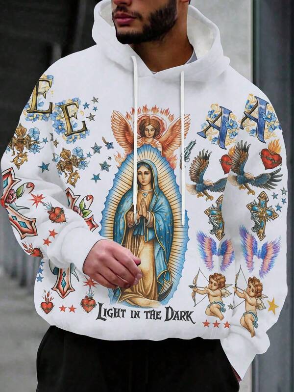 sweat-shirt à capuche à manches longues pour hommes avec motif mode imprimé en 3D, Sweat-shirt-shirt à capuche avec cordon de serrage et poches pour hommes, automne/hiver