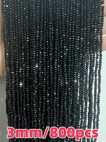 Hạt pha lê Áo màu đen cắt cạnh 2/3/4/6/8/10/12mm Rondelle hạt rời dùng làm đồ trang sức, vòng tay, vòng cổ, khuyên tai, thiết kế túi xách - màu đen - Xem 23