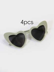 11 件心形镜框眼镜，多巴胺色，男女通用，时尚现代，适合外出、运动、派对、圣诞节、婚礼、生日、新年 - 多色 - 查看 27