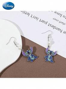 2PCS Disney Officially Licensed Lilo & Stitch Jewelry Cute Cartoon Earrings Fashion Accessories Perfect Thanksgiving Christmas Holiday Birthday Gifts For Friends And Family Collectible Cute Jewelry For Women Girl