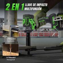 Pistola Impacto Llave Inalámbrica 1/2 600 Nm 2 Pilas 2 En 1,autonomía prolongada,alta eficiencia,luz LED integrada, - Tipo de Enchufe B USA (110-127V) - Ver 7