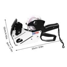 8 Dígitos Precio Tag Gun Set, 8 dígitos de una sola  de impresión clara Multi Funcional Precio Marcado de la máquina etiquetadora de precios Herramienta para Supermercado Oficina Tienda al por menor - Fácil de usar, clara impresión - Negro - Ver 7