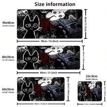 1pc Dark Punk Anime Mousepad XL Creepy Cat Gaming Mat Grunge Desk Pad For Gamers Neon Aesthetic Mouse Pad For PC Setup Dark Punk Anime Gift
