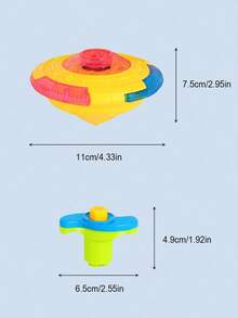 1pc Kids LED Light-Up Spinning Toy - UFO Flying Saucer/Gyroscope With Music, Fruit-Shaped/Winged UFO Flash Light Musical Top, Classic Retro Style, Novelty Flashy Creative Gyro, Suitable For Boys & Girls, Night Market Hot Wholesale - Multicolor - View 8