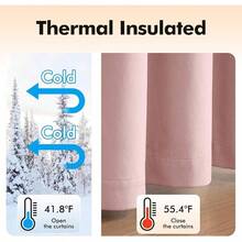 2 Panels Blackout Curtains Solid Soft Grommet Mustard Yellow Thermal Insulated Soundproof Room Darkening Curtains/Drapes/Panels Fall Living Room Bedroom 52 X 90 Inch - 淺粉色 - 查看 5
