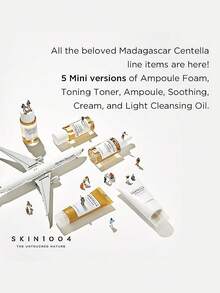SKIN1004 马达加斯加积雪草旅行套装，轻盈乳液质地，舒缓霜，卸妆油，安瓶洁面泡沫，基础护肤盒，小巧便携，礼盒装，韩国化妆品，30毫升/1.01液盎司*4 + 20毫升/0.67液盎司 - Travel Kit. - 查看 8