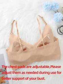 Nahtloser drahtloser BH für Damen, hebt und formt, bequem und atmungsaktiv, hautfreundlich und sexy, abnehmbare Pads, bügellos, verstellbare Träger, geeignet für Schlaf, Lässig, Yoga - Kaffeebraun - Übersicht 4