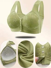 5-Piece Set, Front Closure, Thin Cup, Comfortable, Bra, No Steel Rim - Nhiều màu - Xem 4