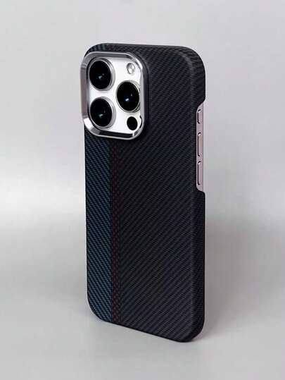 1pc Luxury Business Carbon Fiber Magnetic Phone Case Compatible With IPhone17 16 15 14 13 Pro Max Soft Back Cover