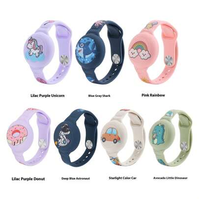 Funda protectora para Airtag, correa anti-pérdida para localizador Apple, pulsera con diseño de dibujos animados para Airtag