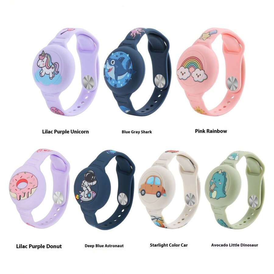 Vỏ bảo vệ Airtag, Dây đeo chống thất lạc Apple Locator, Vòng đeo tay hoạt hình Airtag - nhiều - Xem 1