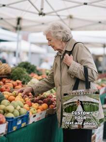 SRH One Customizable Women's Handbag/Canvas Bag With Text/Photo Options. Upload Personalized Photos (Wedding, Partner, Etc.) With Customizable Text, Multiple Fonts, And Colors To Choose From. Create Your Own Unique Canvas Tote Bag.