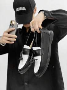 Men's Moccasin Shoes, Casual Thin Sole Breathable Loafers, Solid Color Tassel Men's Multi-Color Driving Shoes, Slouchy Shoes, Indoor Street Fashion Shoes, Loafers, Dad Shoes, Nurse Lightweight Men's Shoes