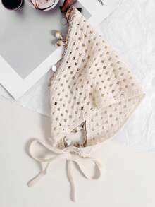 Khăn bandana nữ 1 chiếc, màu be, họa tiết hoa, biển, chuồn chuồn, vỏ sò, kiểu dáng boho, thích hợp cho mặc hàng ngày, thể thao, đi biển, phụ kiện tóc mùa thu, băng đô cài tóc mùa thu đông, khăn quàng cổ thanh lịch. - Màu be - Xem 3