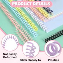 5/10件A4活页文件装订环30孔活页夹塑料围裙B5手册活页书线圈环可拆卸，5色混装随机