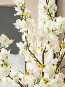 1pc/2/3PCS Artificial Cherry Blossom Flower Silk Peach Flowers Bulk Plum Blossom Flowers With Leaves Cherry Blossom Branches Vase Arrangements For Spring Wedding Indoor Outdoor DIY Party Decor Pink Artificial Plant
