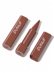 DUNUF 5pcs Matte Lip Liner And Lipstick Set - Crayon Form, Cone Tip, Easy Contour, Universal Skin Types, Dual-Use, Brown And Mixed Ton - 彩色 - 查看 12