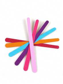 20 piezas Tiras de lima de uñas de madera delgadas - Multicolor - Ver 4