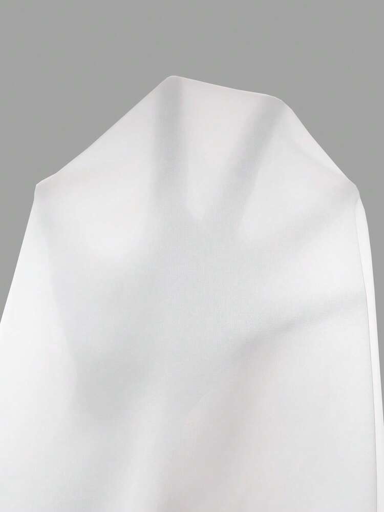 ストリート シンプル セクシー バックレス ストレート ショルダー noスリーブ クロス ホルターネック 鍛造 無地ドレス ホルターツイストタイバック ミニシルキーボディコンドレス、春夏 - ホワイト - 見る 9