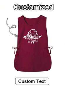 1PC Personalized Custom Hair Stylist Apron, Customized Kitchen Cooking Apron,2-Pocket Quick-Dry Apron For Home For Men And Women, Modern Polyester Oil-Proof Apron,Quick-Dry, Solid Color, Kitchen And Home Use