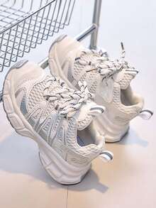 1 Pair Unisex Casual Versatile Outdoor Sports Shoes, Soft & Lightweight, Comfortable Thick Sole Shock Absorbing Non-Slip, Suitable For Children Outdoor Running, Hiking, Walking Activities